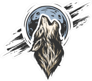 Howl at the Moon Wolf Sticker