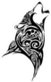 Howling Tribal Wolf Sticker