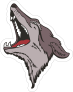Howling Wolf Head Mascot Sticker