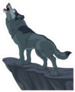 Howling Wolf on Cliff Sticker