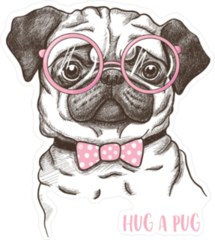 Hug a Pug Sticker