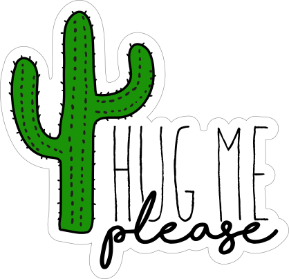 Hug Me Please Cactus Sticker