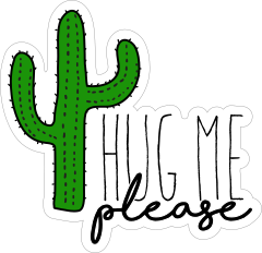 Hug Me Please Cactus Sticker
