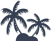 Huge Palm Trees On Island Sticker