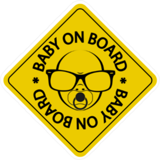 Huge Sunglasses Baby on Board Sticker