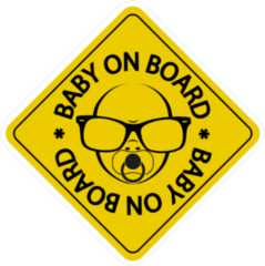 Huge Sunglasses Baby on Board Sticker