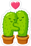 Hugging Cactus Succulent Sticker