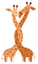Hugging Giraffe Illustration Sticker