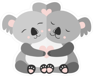Hugging Koalas Sticker
