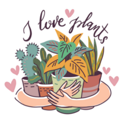 Hugging My House Plants I Love Plants Sticker