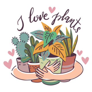 Hugging My House Plants I Love Plants Sticker