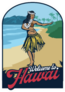 Hula Dance Girl In Beach Hawaii Design Sticker
