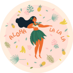 Hula Dancer Girl Aloha La La La Sticker