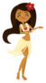 Hula Girl Cartoon Sticker
