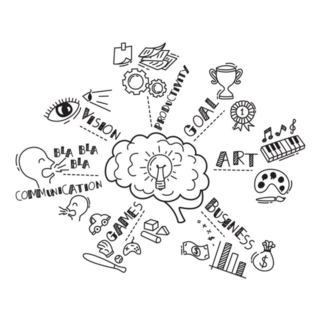 Human Brain Doodle Various Sections Sticker