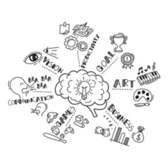 Human Brain Doodle Various Sections Sticker