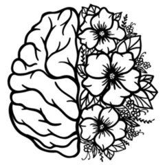 Human Brain Floral Mental Health Sticker