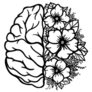 Human Brain Floral Mental Health Sticker