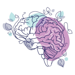 Human Brain In Abstract Art Sticker