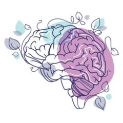 Human Brain In Abstract Art Sticker