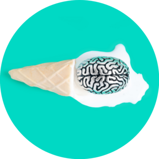 Human Brain Placed In Puddle Of Melted Ice Cream Sticker