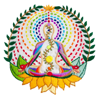 Human Chakra Embroidered Yoga Sticker