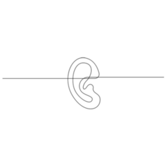 Human Ear Line Drawing Sticker