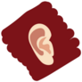 Human Ear On A Maroon Background Sticker