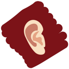Human Ear On A Maroon Background Sticker