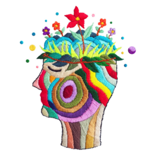 Human Flower Head Grow Bloom Blossom Brain Sticker