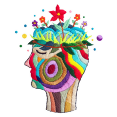 Human Flower Head Grow Bloom Blossom Brain Sticker