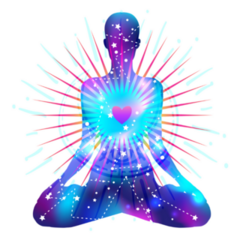 Human Galaxy Silhouette Yoga Sticker