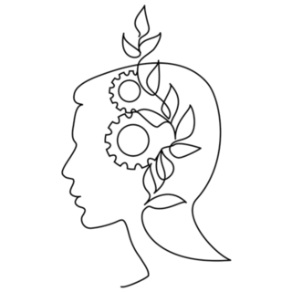 Human Head With Plant And Gears Brain Sticker