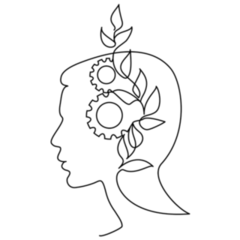 Human Head With Plant And Gears Brain Sticker