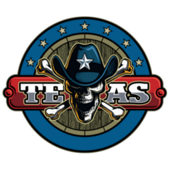Human Skull In Cowboy Hat, With The Crossbones Texas Sticker