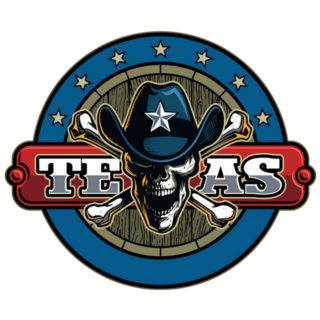 Human Skull In Cowboy Hat, With The Crossbones Texas Sticker