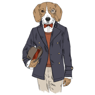 Humanized Beagle Sticker