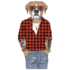 Humanized Boxer Sticker