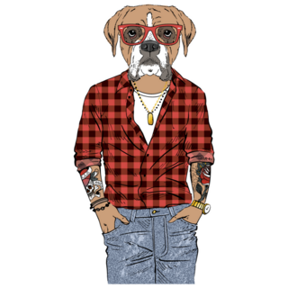 Humanized Boxer Sticker