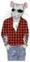 Humanized Rat Man Hipster With Tattoo Dressed Up Sticker