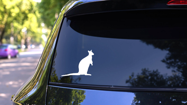 Humble Kangaroo Sticker on a Rear Car Window (New) example