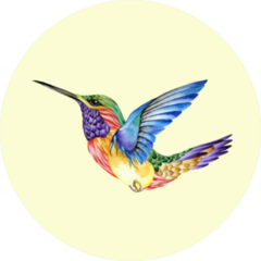 Hummingbird Tattoo Watercolor Painting Sticker