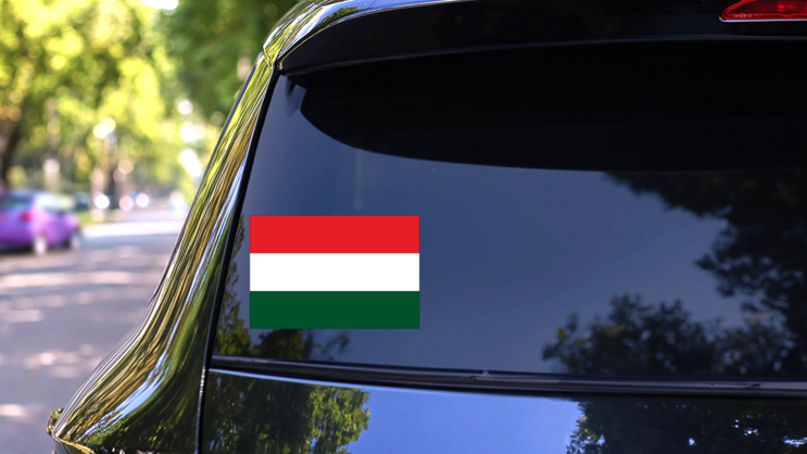 Hungary Country Flag Sticker on a Rear Car Window (New) example