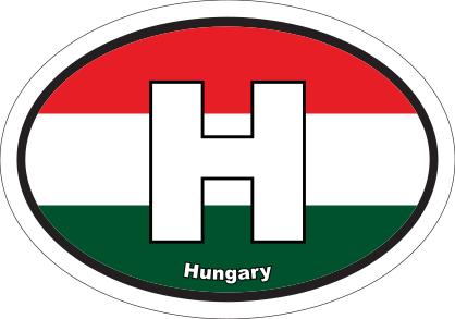 Hungary H Flag Oval Sticker