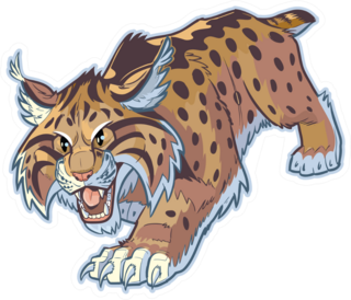 Hungry Cartoon Bobcat Sticker