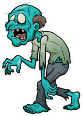 Hungry Cartoon Zombie Sticker