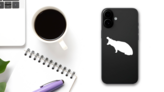 Hungry Hippopotamus Sticker on a Phone (New) example