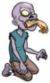 Hungry Purple Cartoon Zombie Sticker