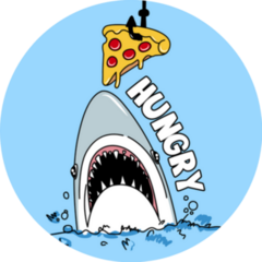 Hungry Shark For A Slice Of Pizza Sticker