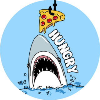 Hungry Shark For A Slice Of Pizza Sticker